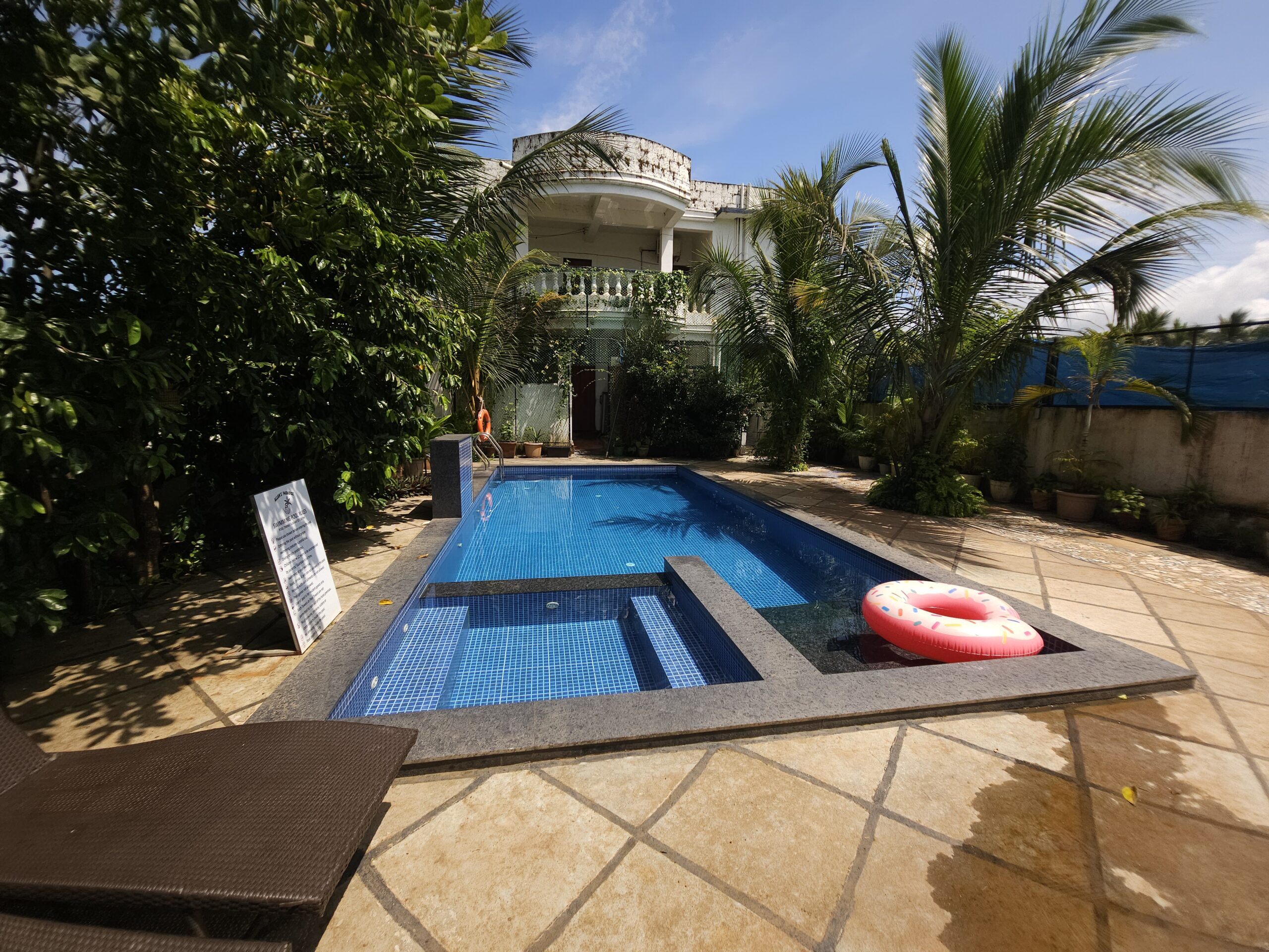 Blue tiled private pool